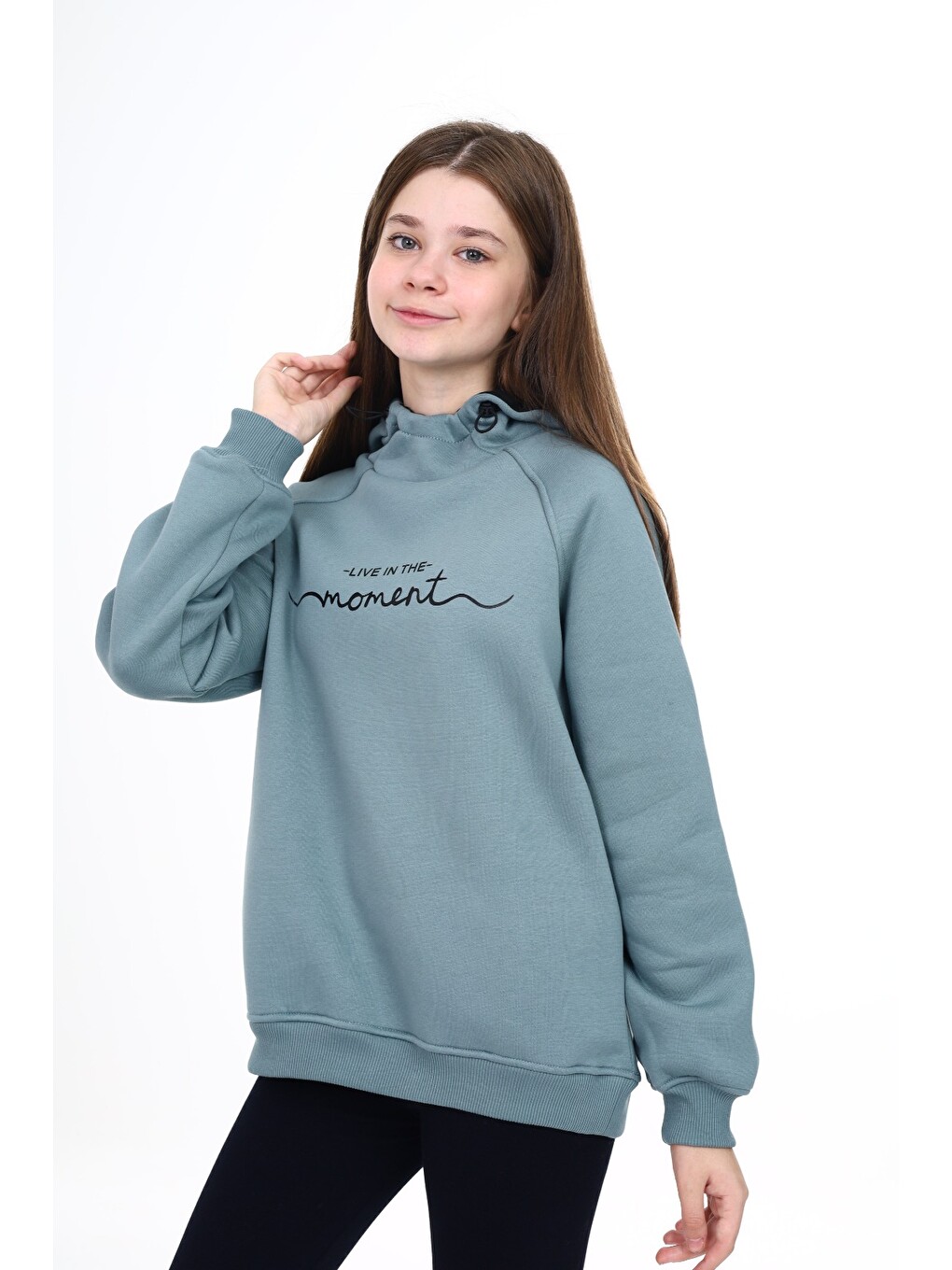 Mavi Kız Çocuk Baskılı Sweatshirt-1