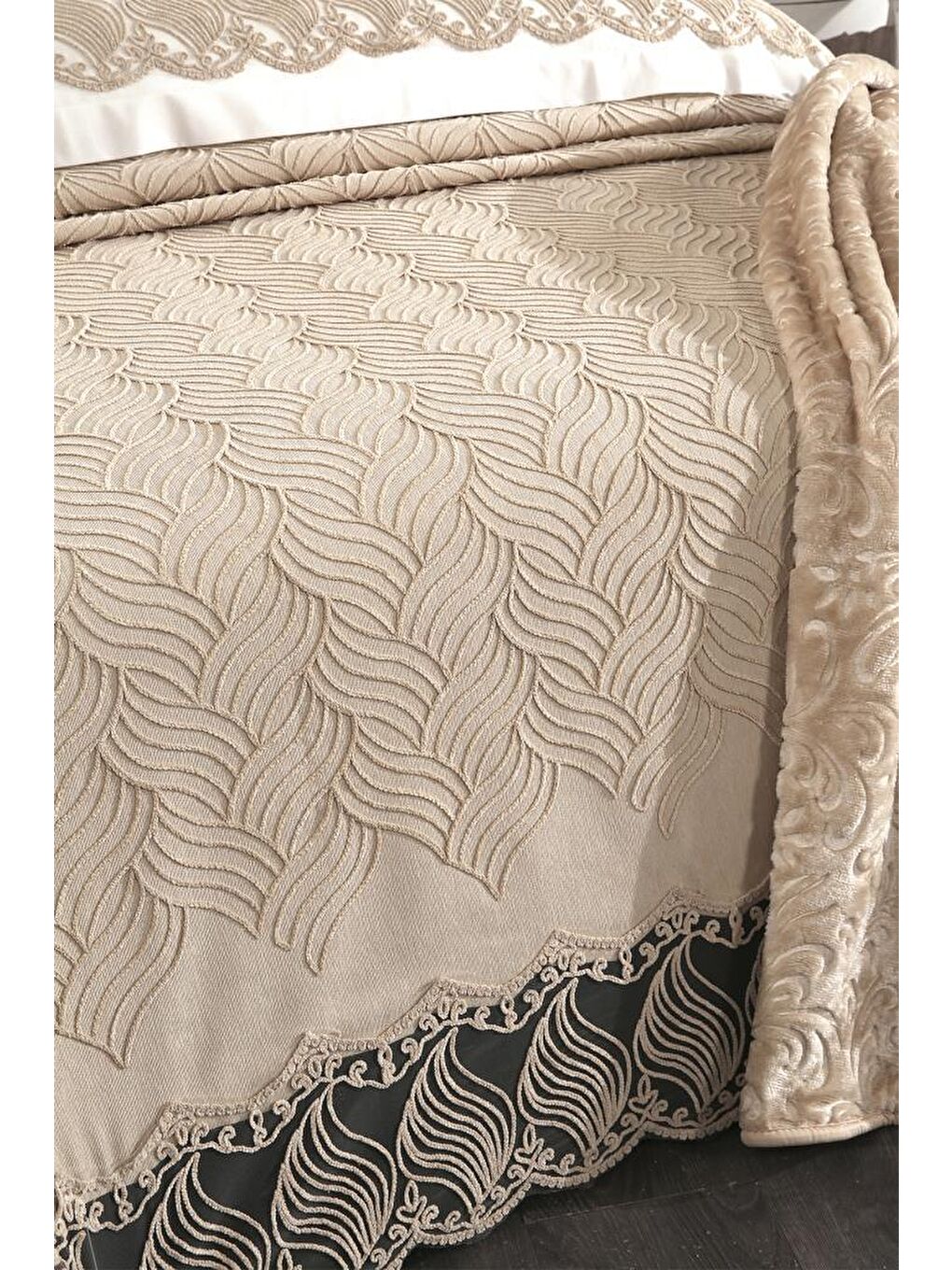 Anka 10 Parça Battaniyeli Çeyiz Seti Bej-1