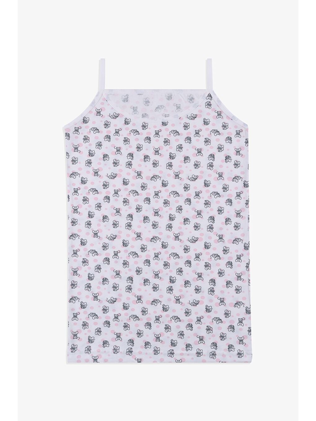 Pembe Kız Çocuk 3'lü Penguen Desenli Pamuklu Atlet