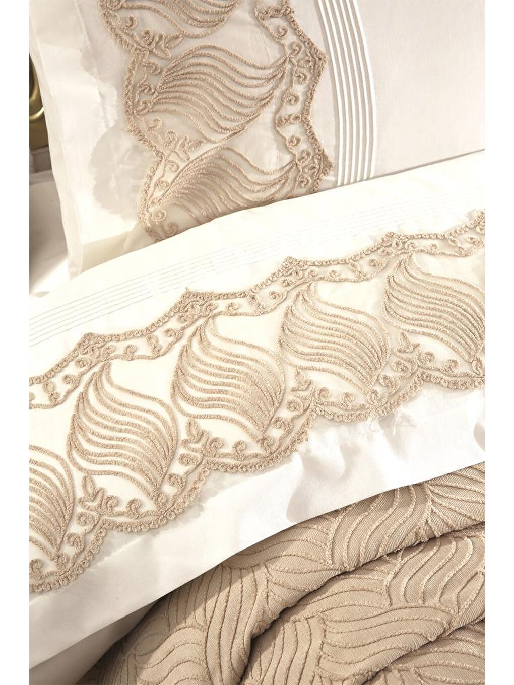 Anka 10 Parça Battaniyeli Çeyiz Seti Bej-2