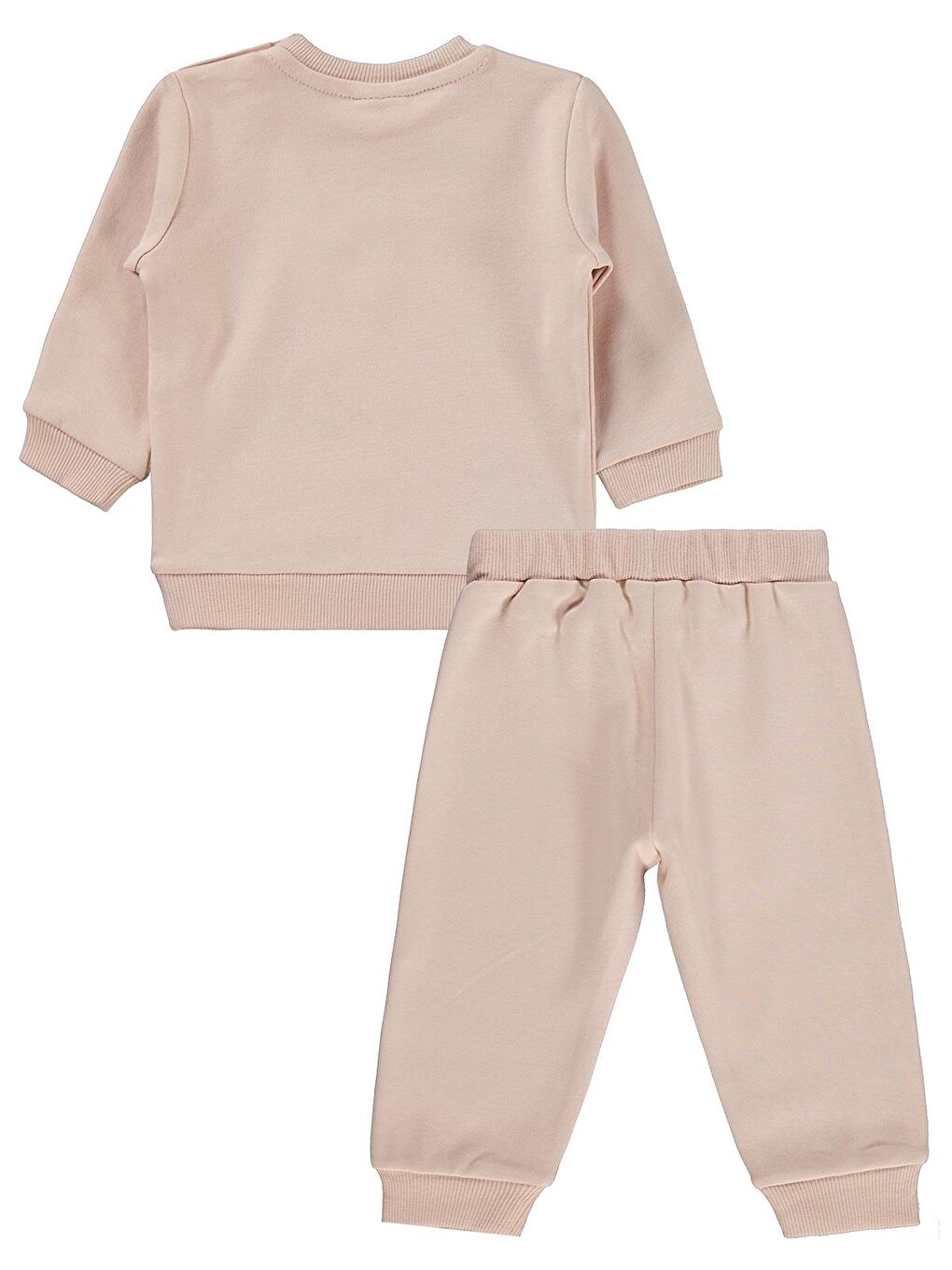 Pembe Baby Kedi Baskılı 6-18 Ay Takım - Pudra-2