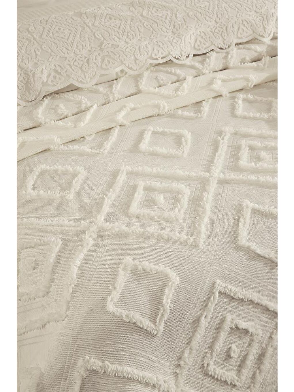 Ekru Hürrem 10 Parça Battaniyeli Çeyiz Seti Krem-3