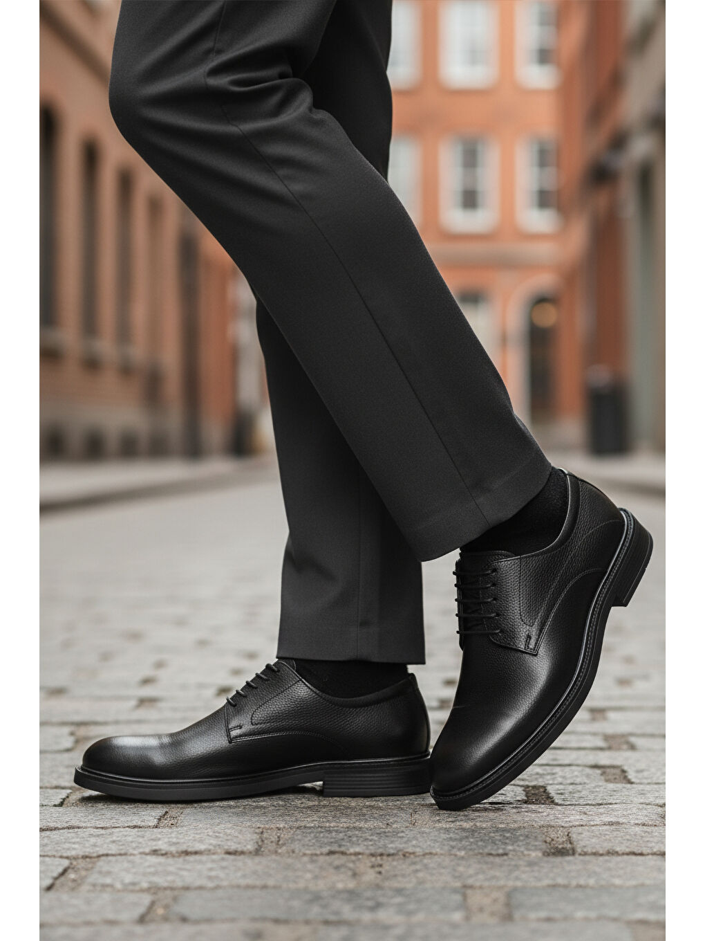 Siyah Hakiki Deri Kaymaz Taban Erkek klasik Ayakkabı 623 M-2