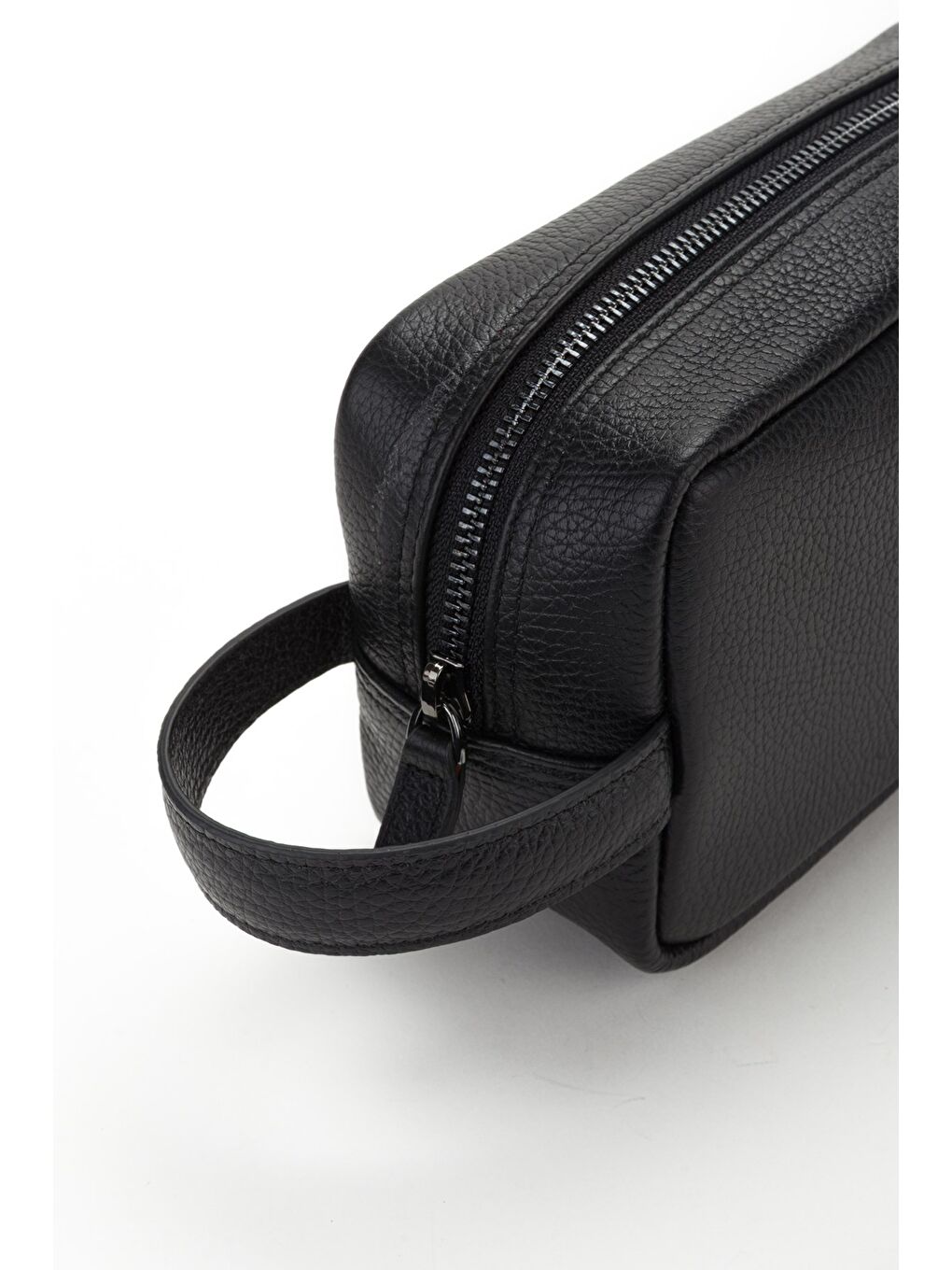 Siyah %100 Hakiki Deri El Çantası Portföy Traş Çantası-2