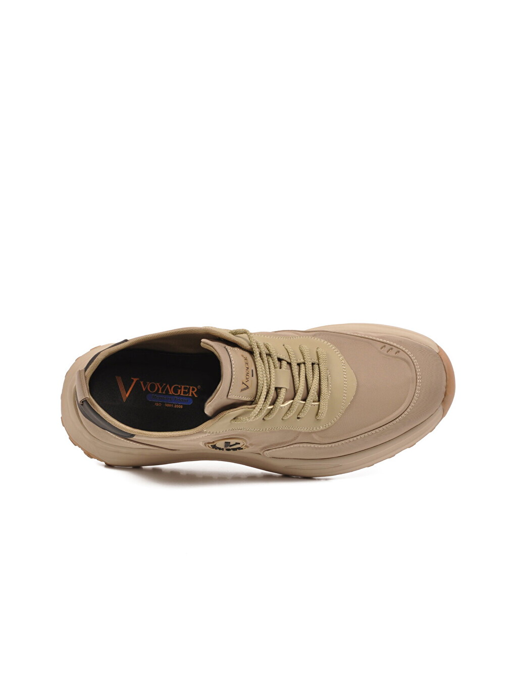 Bej Hafızalı Taban Erkek Spor Ayakkabı Hafif Esnek Taban Casual Sneaker E421 M-1