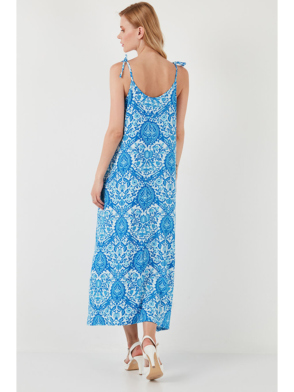 Mavi Regular Fit İp Askılı Uzun Kadın Elbise 5865732-5