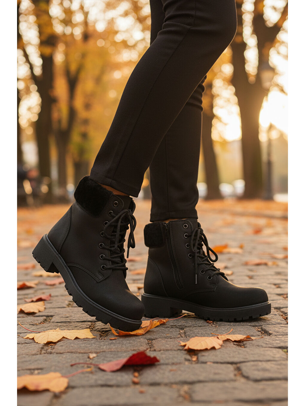 Siyah Zümrüt İçi Polarlı Kaymaz Kadın Bot Marc 4030 Z-2