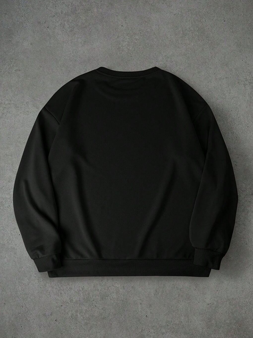 Erkek Siyah Node LosAngeles Baskılı Oversize Uzun Kollu Sweatshirt-2