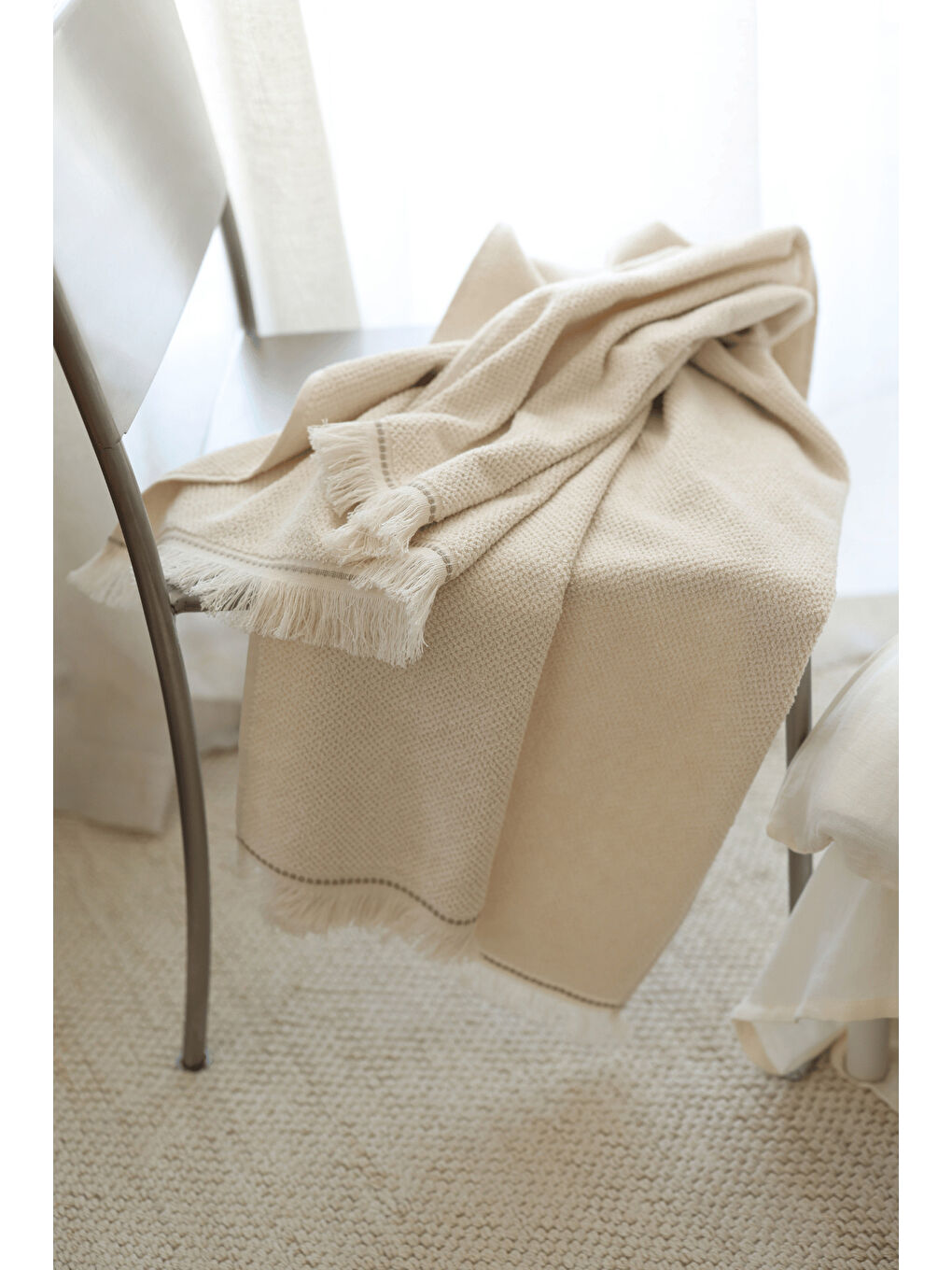 Travertine %100 Pamuk Banyo Havlusu 90x150 Açık Bej