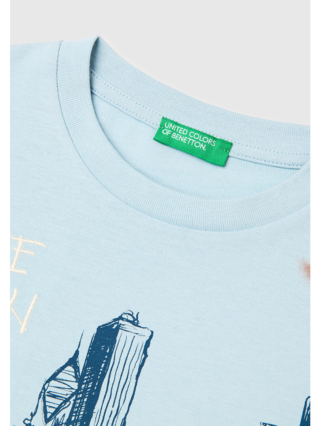 Erkek Çocuk Buz Mavisi Çift Kollu Baskılı Bisiklet Yaka T-Shirt-2