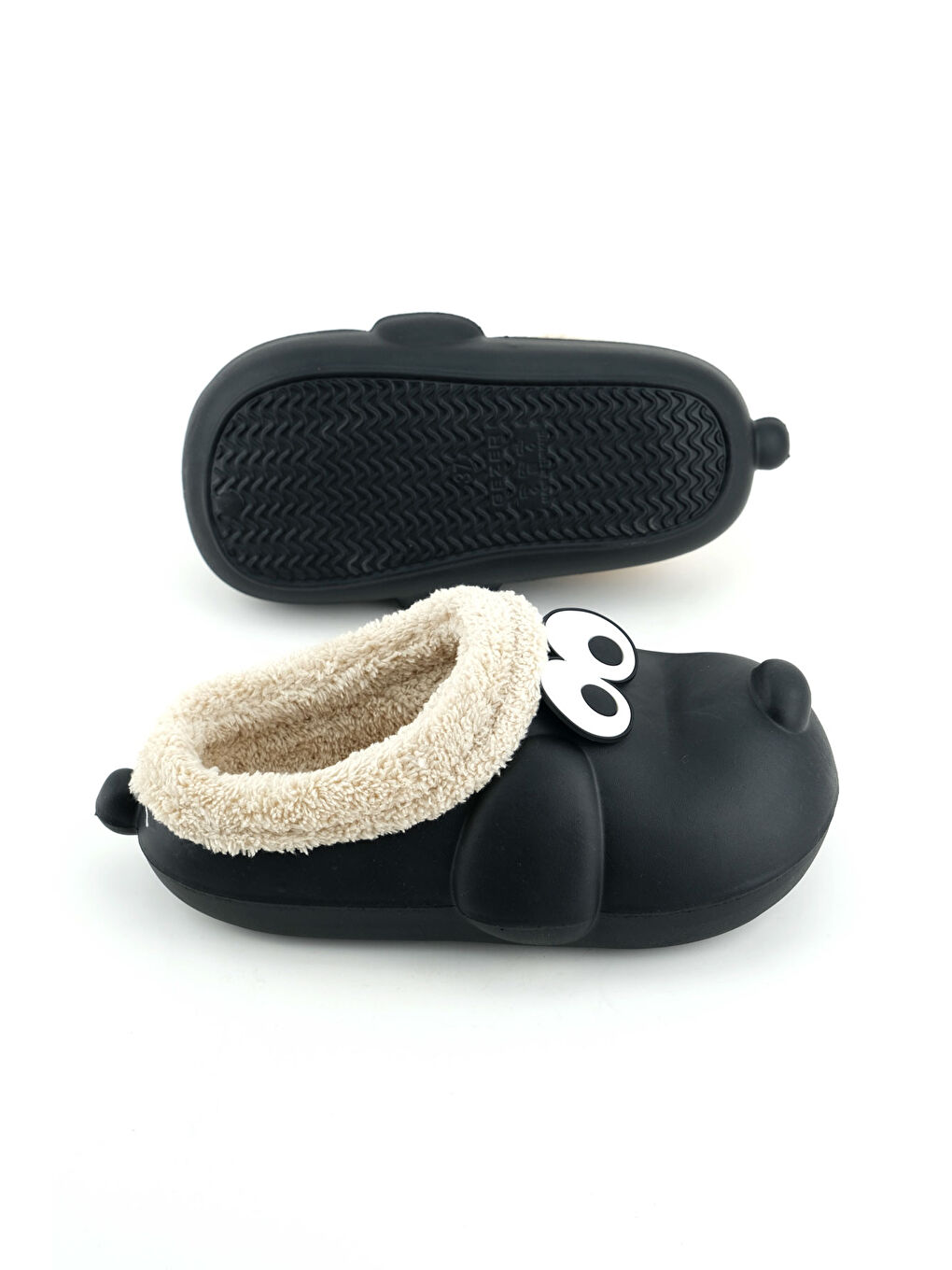 Siyah Kadın Kışlık Ev Bahçe ve Islak Zemine Uygun Eva İçi Pelüşlü Ev Botu-4