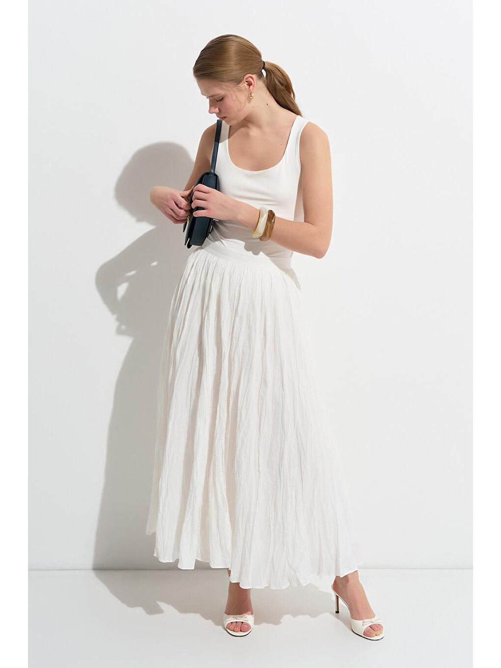 Nora Piliseli Etek Ekru