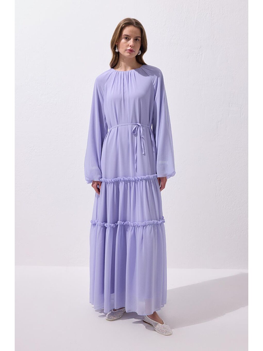 Julie Uzun Elbise Lila