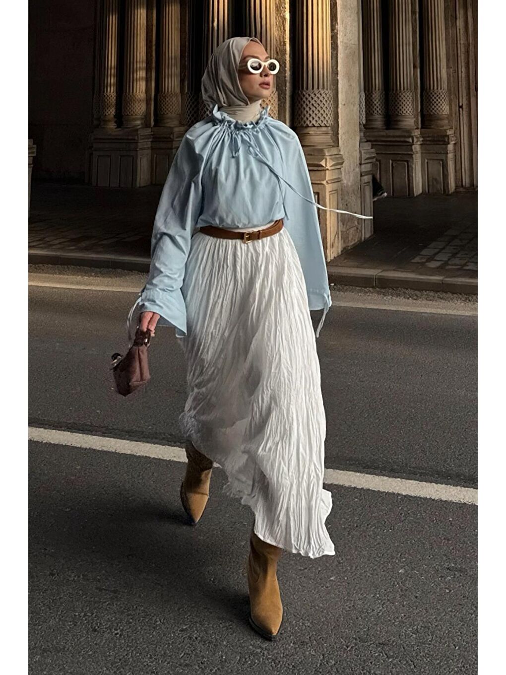 Nora Piliseli Etek Ekru-5