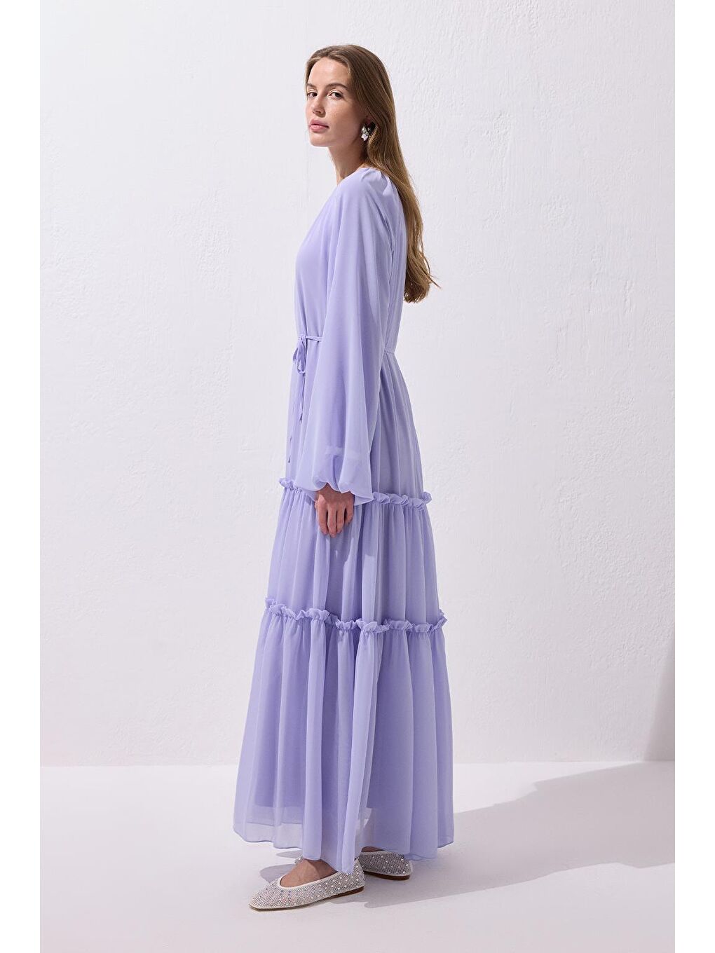 Julie Uzun Elbise Lila-2