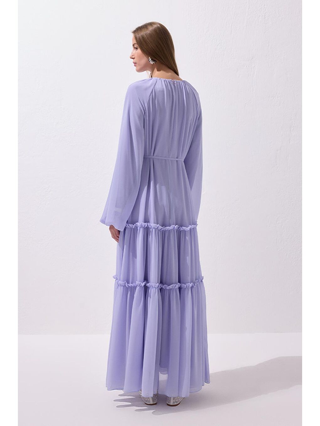 Julie Uzun Elbise Lila-3