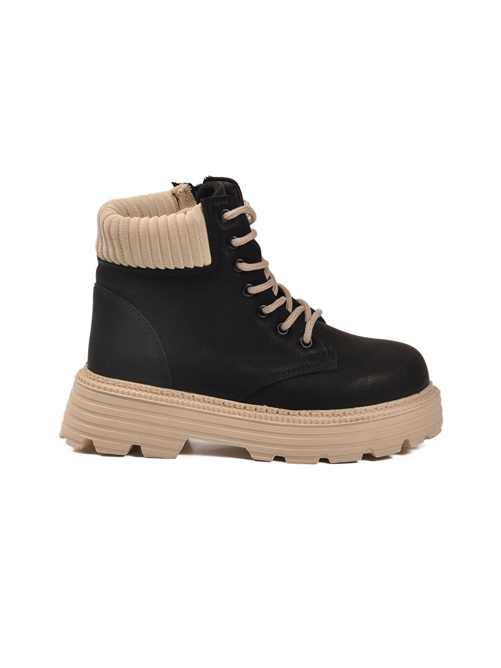 Siyah Bej Polarlı Kaymaz Taban Kadın Bot Serpa 5200 Z-1