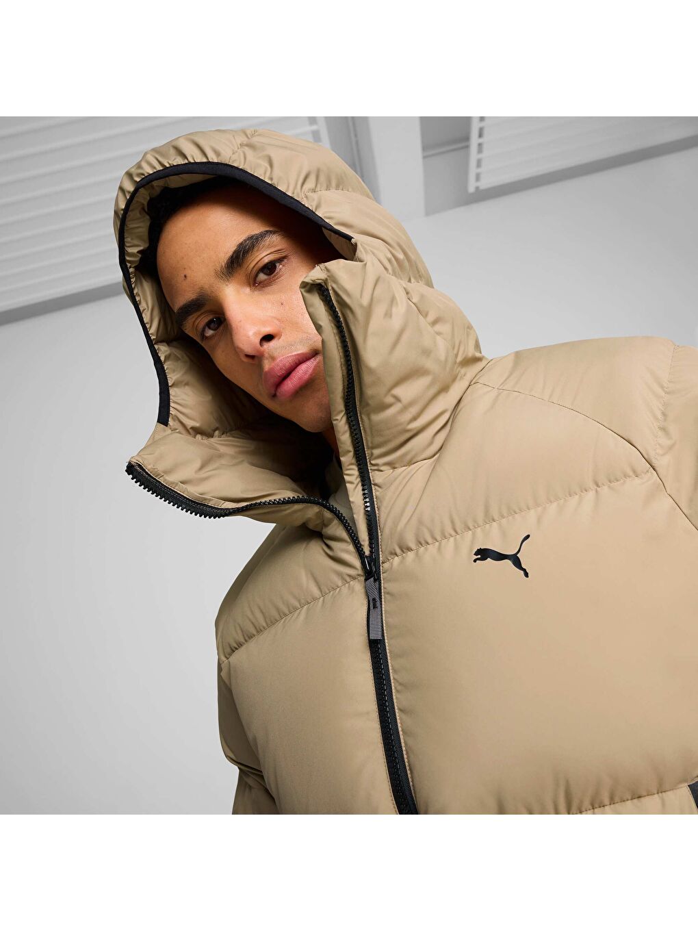 Kahverengi Erkek Şişme Mont-3