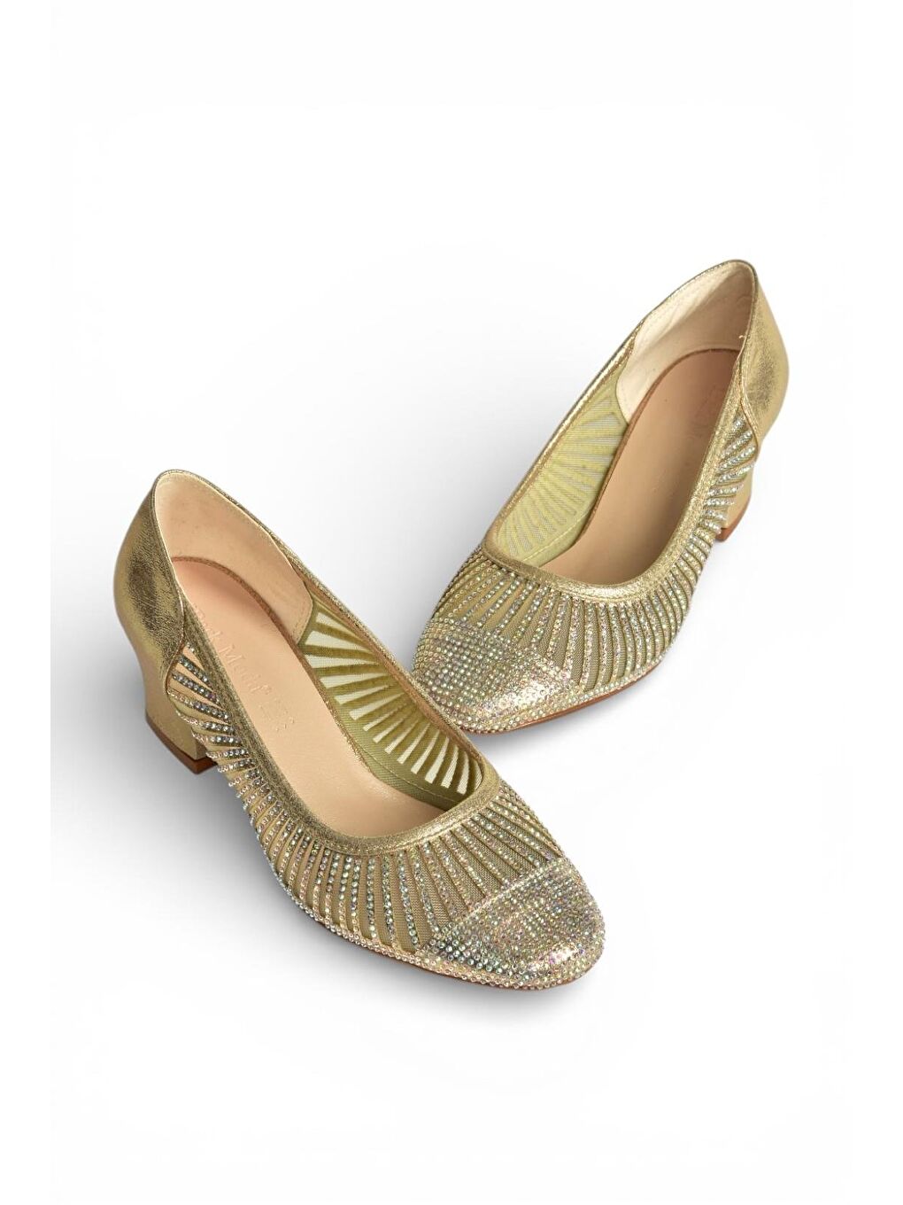 Sarı Altın Kadın Topuklu Ayakkabı Y820854514-4