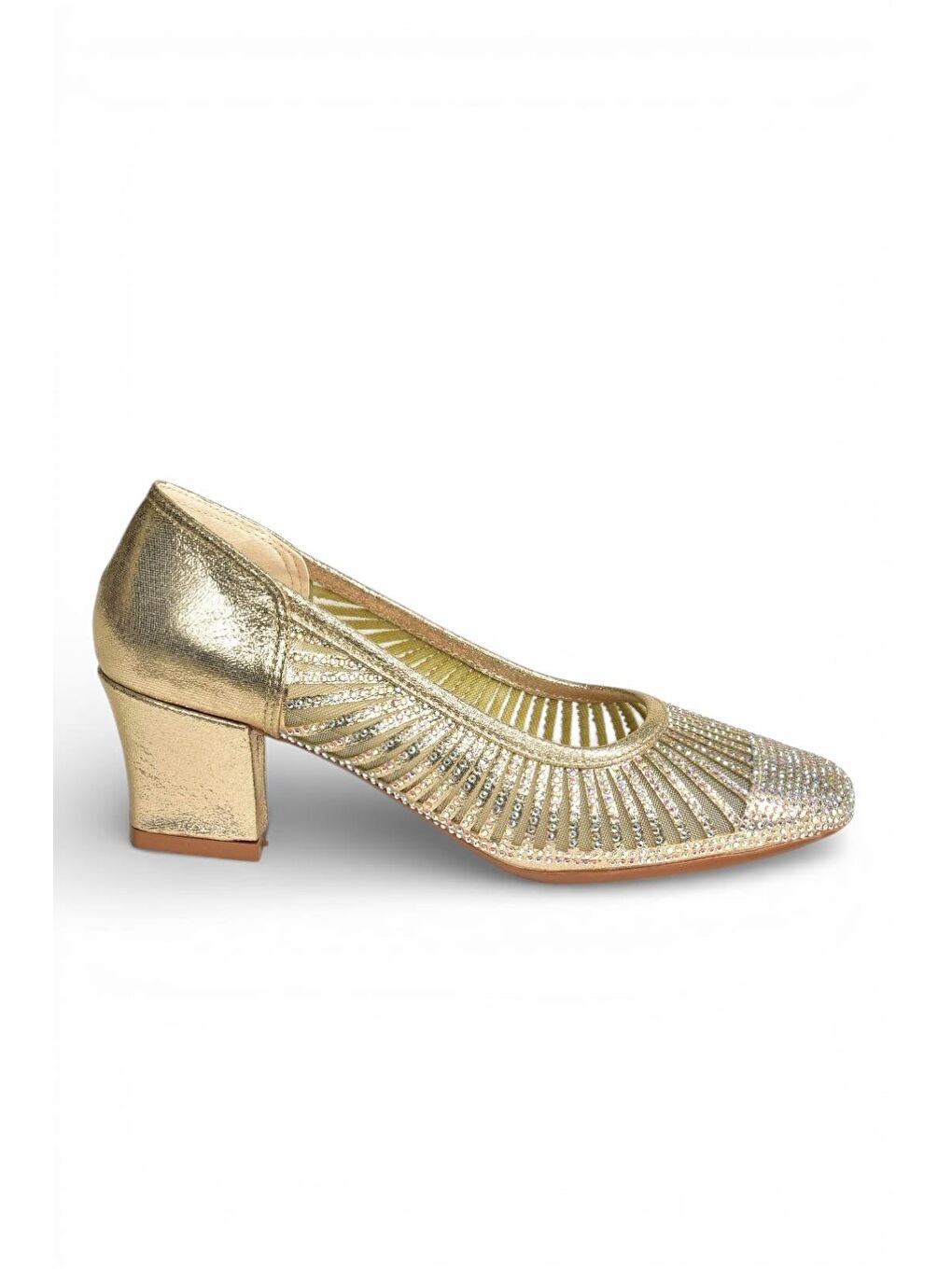 Sarı Altın Kadın Topuklu Ayakkabı Y820854514-6