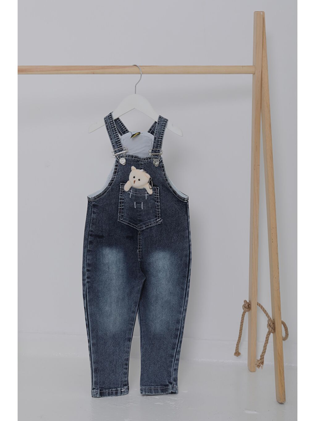Kız Çocuk Koyu Mavi Ayıcıklı Jean Slopet   27065