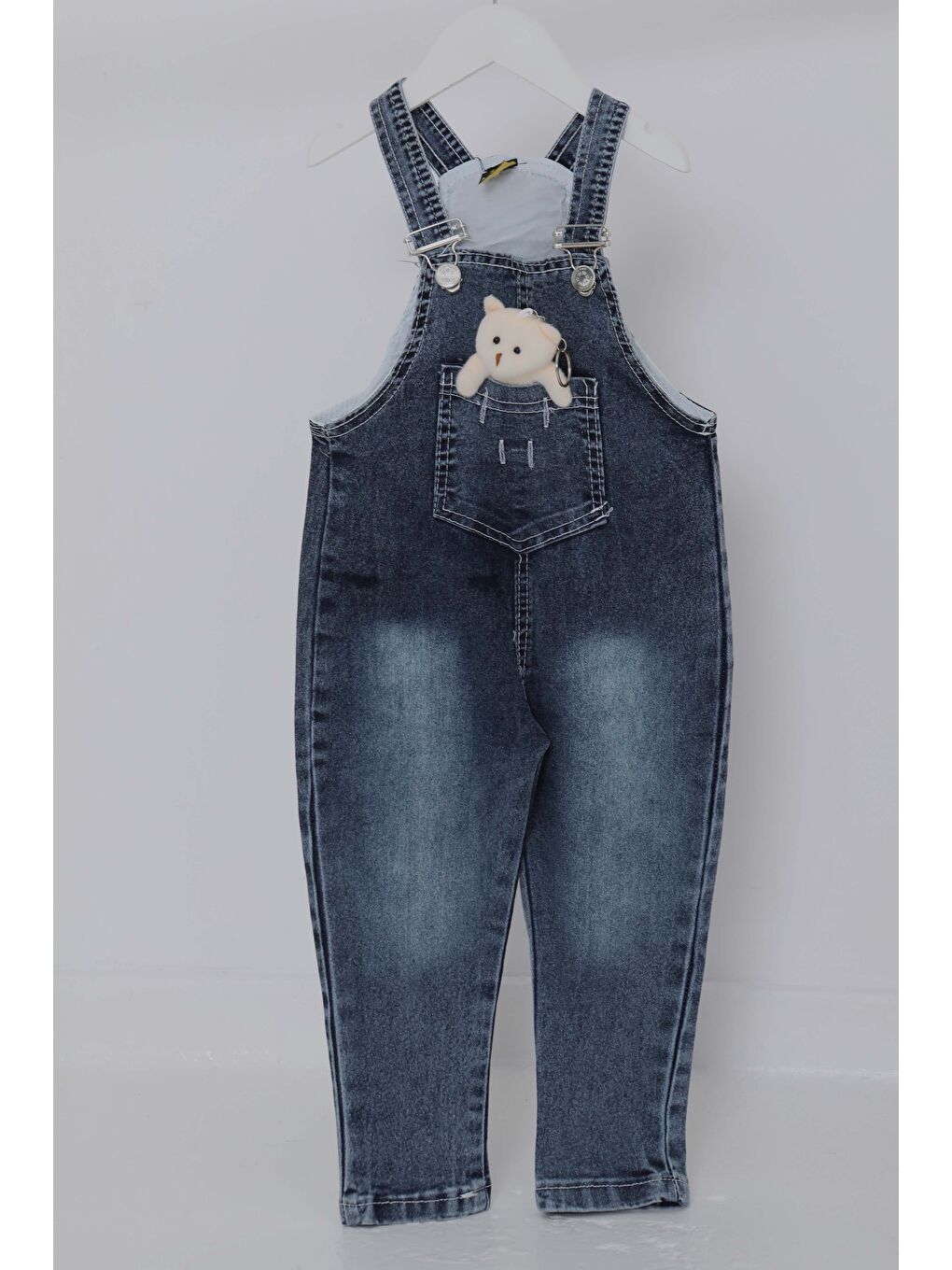 Kız Çocuk Koyu Mavi Ayıcıklı Jean Slopet   27065-1