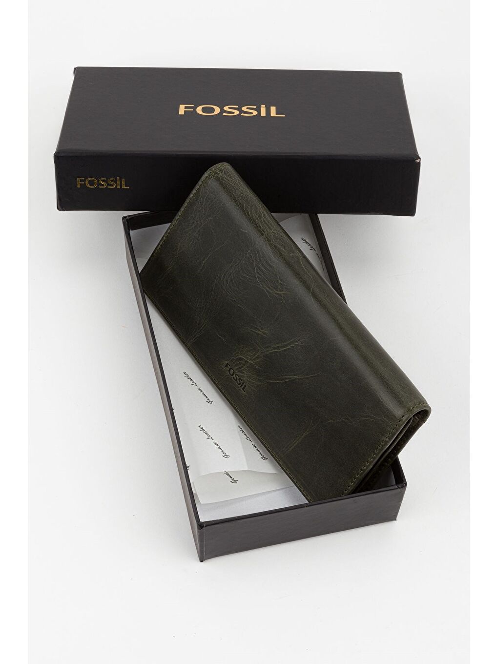 Mor Kutulu Hakiki Deri Ekstra Kartlıklı Crayz Haki Unisex El Portföyü Kartlık Cüzdan-4