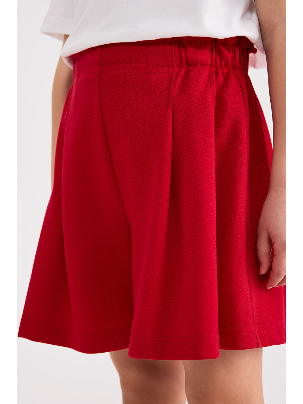 Kız Çocuk Örme Kırmızı Şort