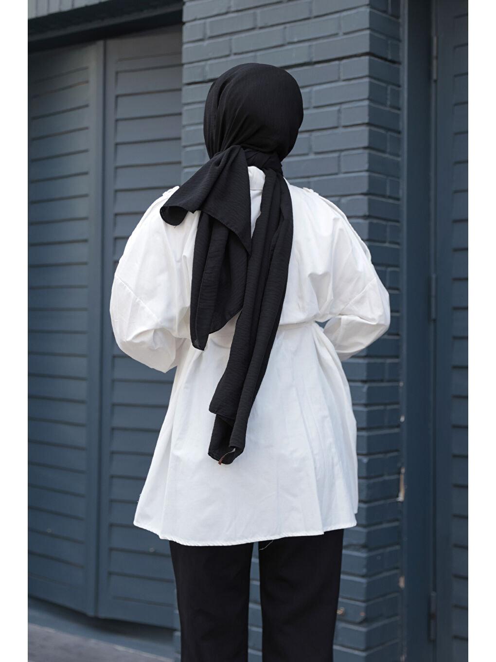 Kadın Trenç Gömlek Beyaz-4