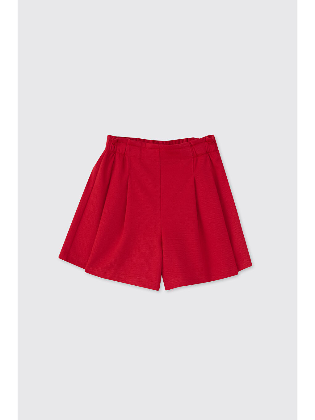 Kız Çocuk Örme Kırmızı Şort-1