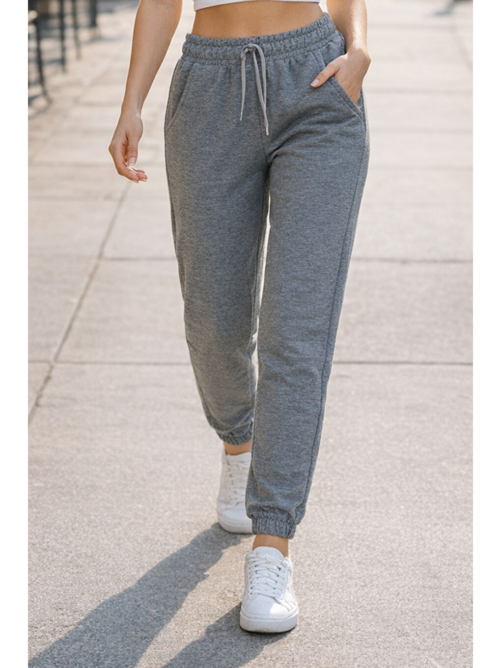 Kadın Paçası Beli Lastikli 2 Cepli Eşofman Altı 8016 Antrasit-1