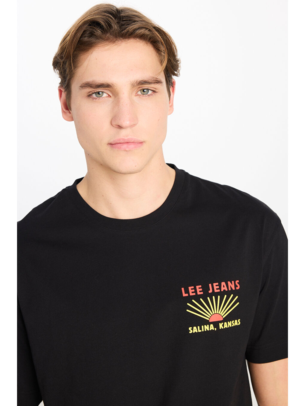 %100 Pamuk Relaxed Fit Geniş Kesim Bisiklet Yaka Siyah Tişört-3