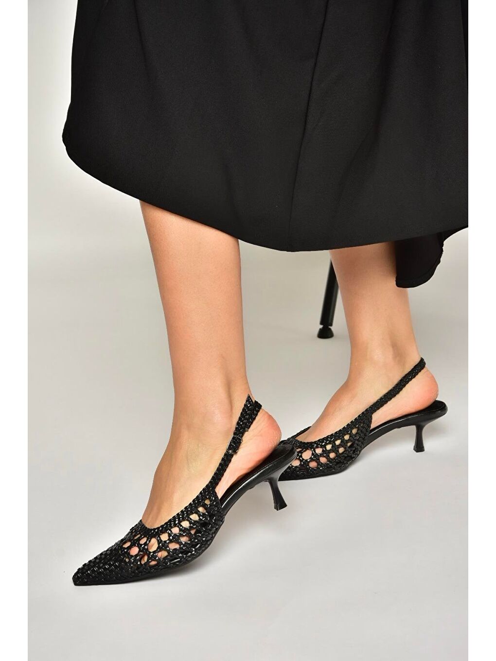 Siyah Kadın Topuklu Ayakkabı Y820026509-2