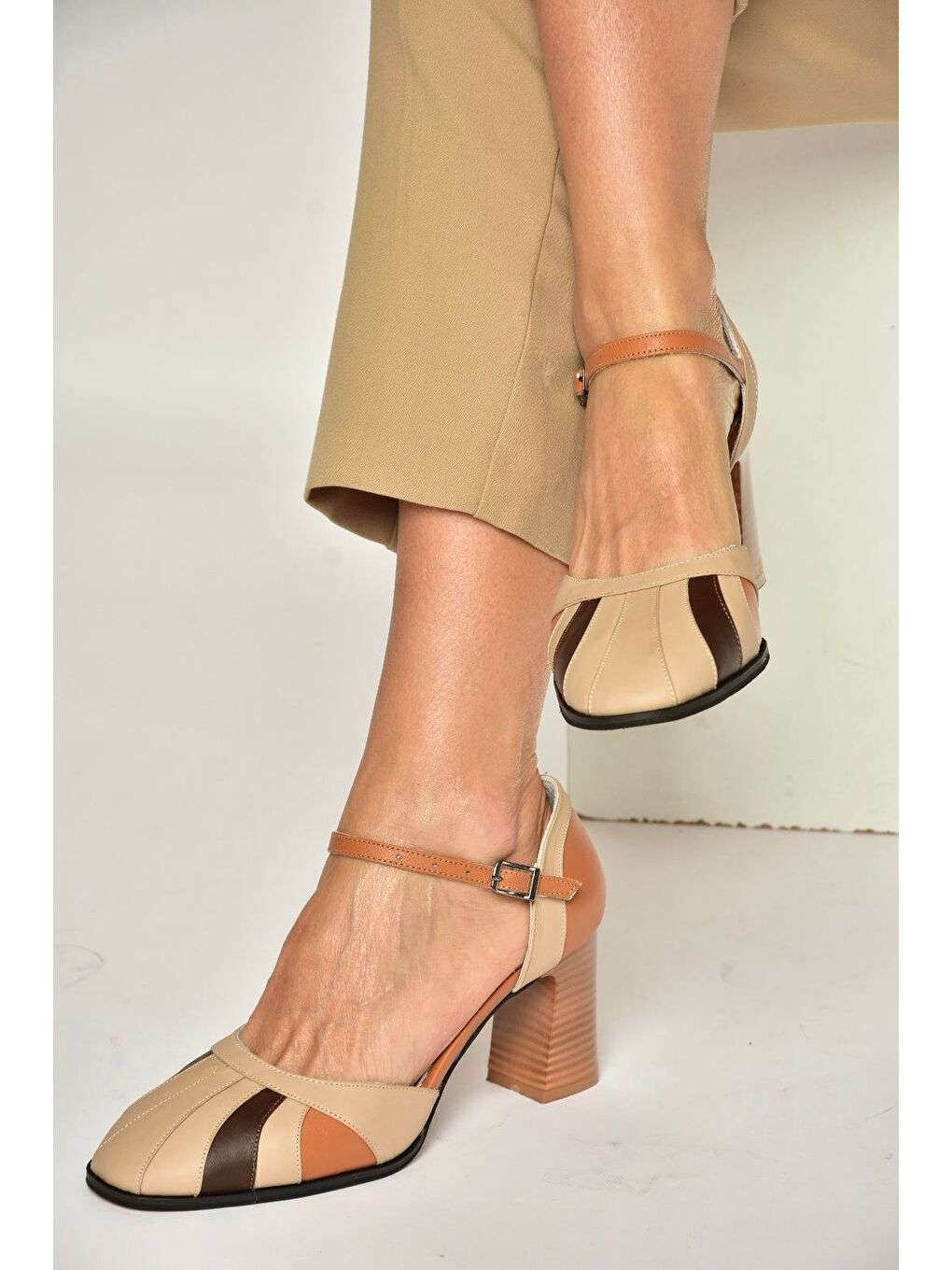 Bej Ten Kadın Topuklu Ayakkabı Y398360103