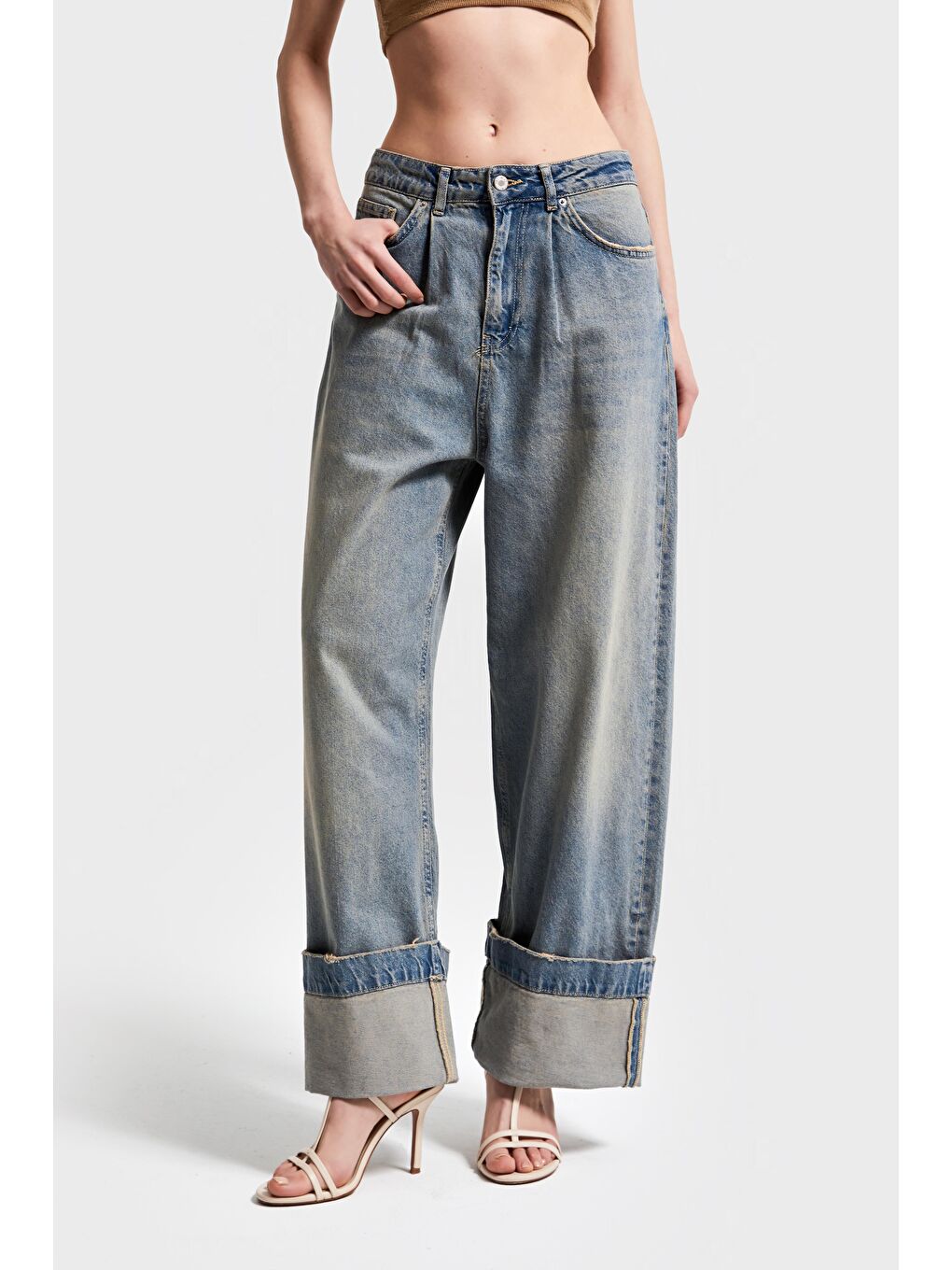 Mavi Kadın T Jean Rengi 2S5 32 Süper Baggy Paça Detaylı Denim