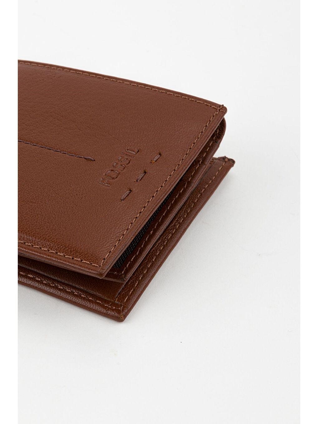 Kutulu Hakiki Deri Dikiş Detaylı Kahverengi Yatay Erkek El Portföyü Cüzdan-3