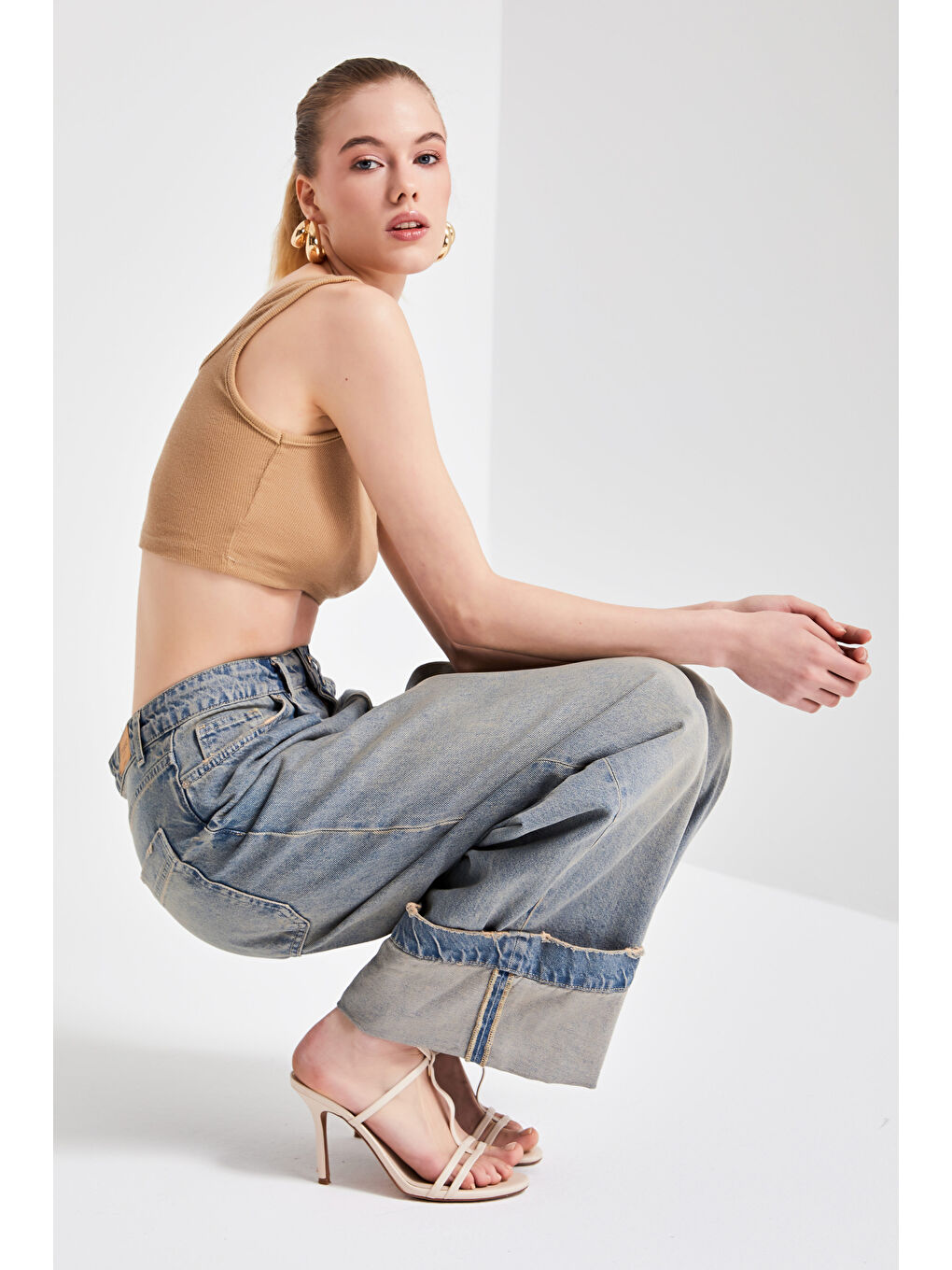 Mavi Kadın T Jean Rengi 2S5 32 Süper Baggy Paça Detaylı Denim-2