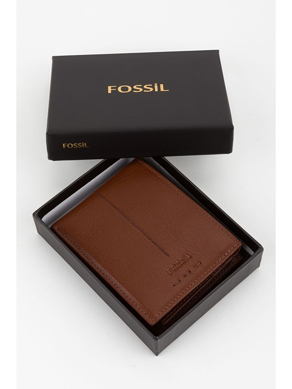 Kutulu Hakiki Deri Dikiş Detaylı Kahverengi Yatay Erkek El Portföyü Cüzdan-5