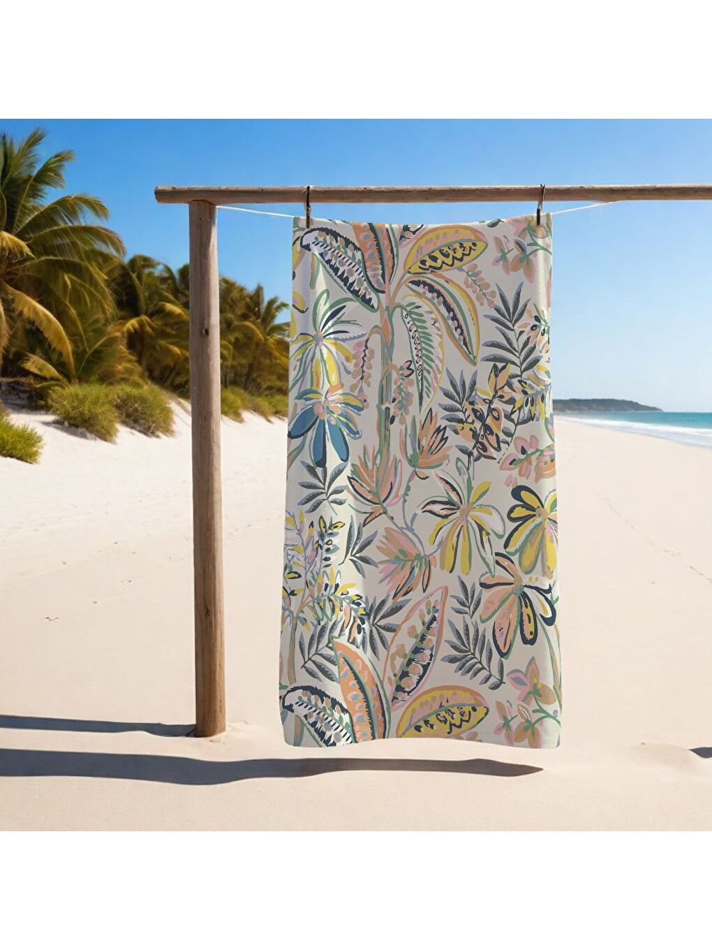 Karışık Renkli Desenli Havlu 75x150 cm   Plaj   Banyo Kullanımına Uygun   Hızlı Kuruyan Yumuşak Kumaş