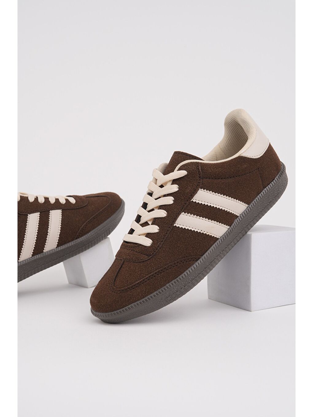 Kahverengi GORDON Unisex Ortopedik Günlük Bağcıklı Yürüyüş Koşu Sneaker Spor Ayakkabı-2
