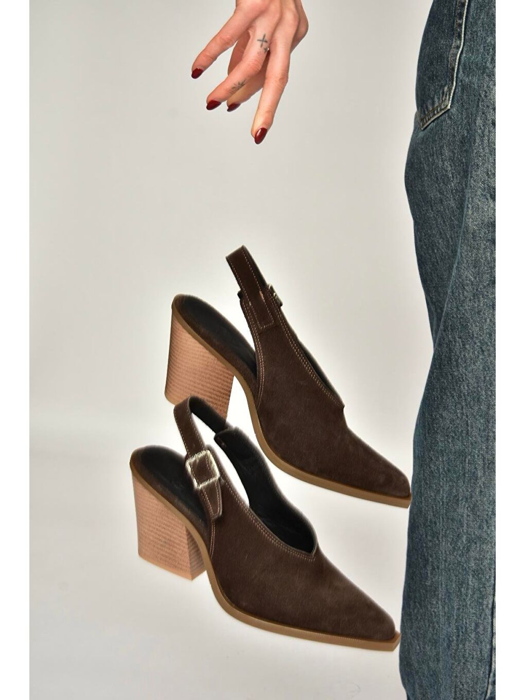 Kahverengi Kadın Topuklu Ayakkabı Y654300202-2