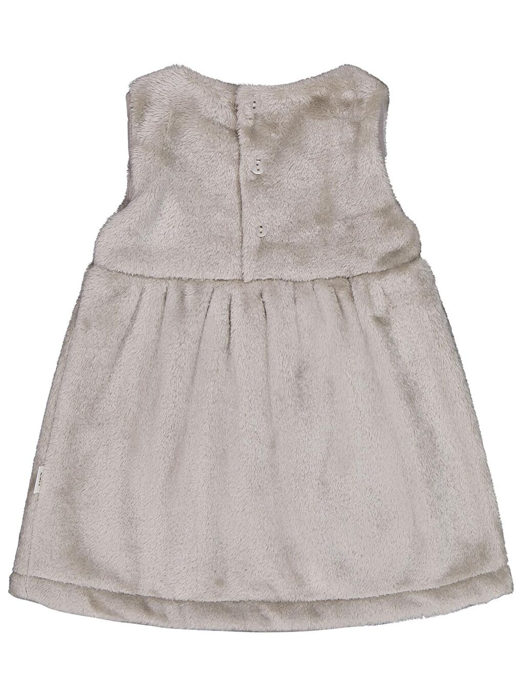 Baby Cep Detaylı Kedi Nakışlı 6-18 Ay Elbise - Gri 18-24 Ay-1