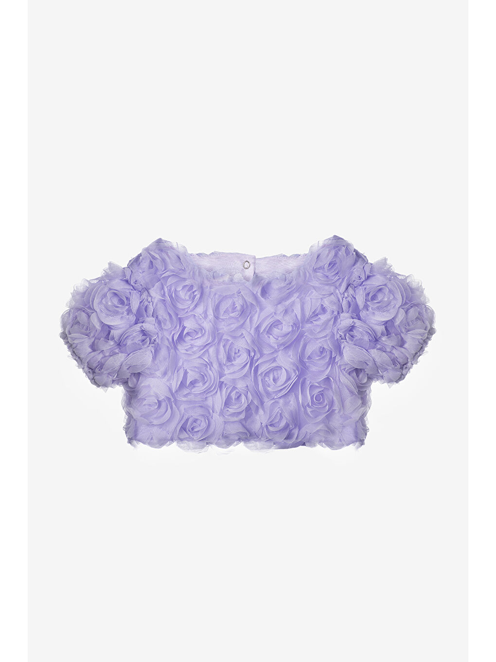Lila Gül Aplike Detaylı Kız Çocuk Crop Bluz - Millie-1