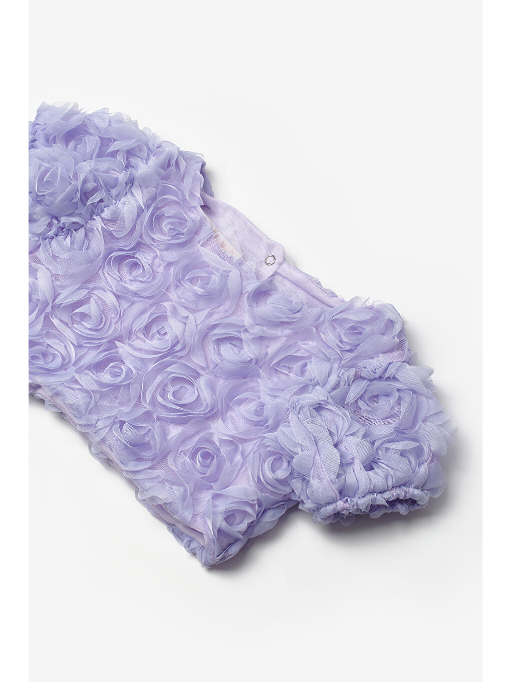 Lila Gül Aplike Detaylı Kız Çocuk Crop Bluz - Millie-3