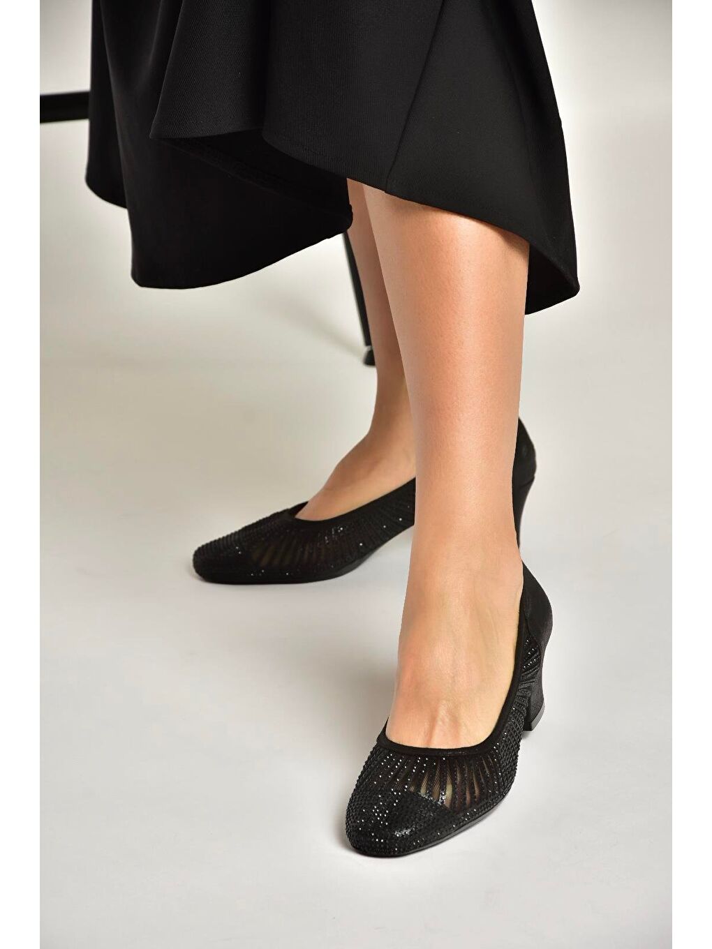 Siyah Kadın Topuklu Ayakkabı Y820854514-3