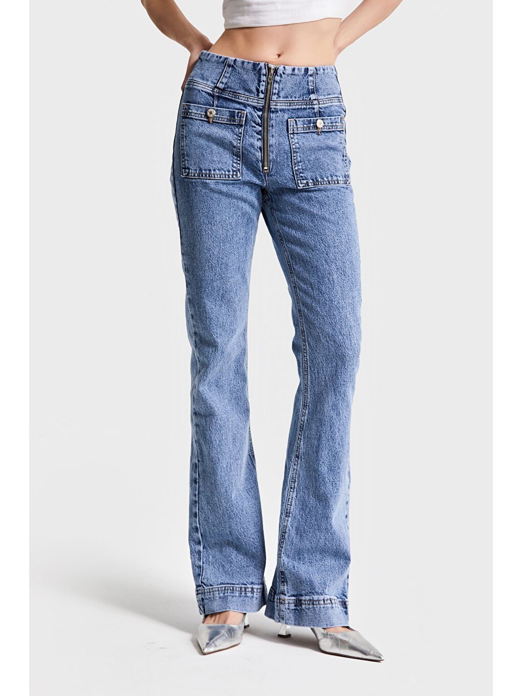 Mavi Kadın Jean Rengi 2S5-4 Flare Fit Önden Cepli Elastanlı Denim-2