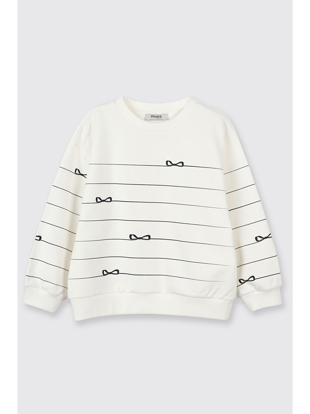 Kız Çocuk Fiyonk Detaylı Ekru Sweatshirt-4
