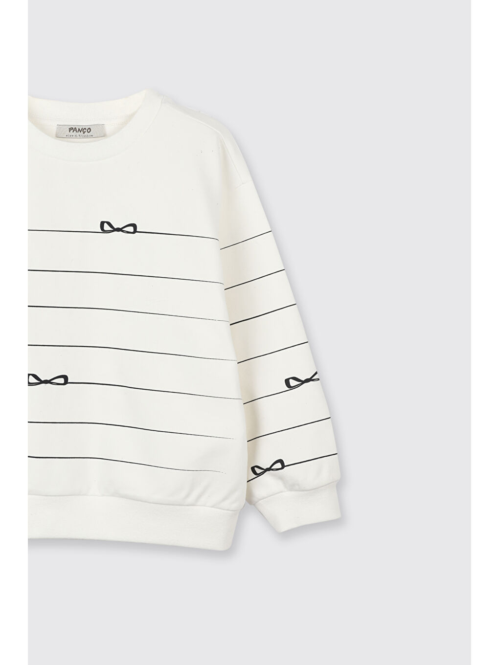 Kız Çocuk Fiyonk Detaylı Ekru Sweatshirt-5