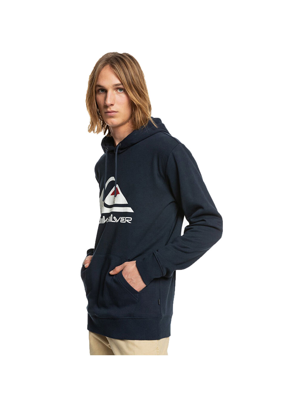 Lacivert Big Logo Hood Erkek Mavi Sweatshirt-1