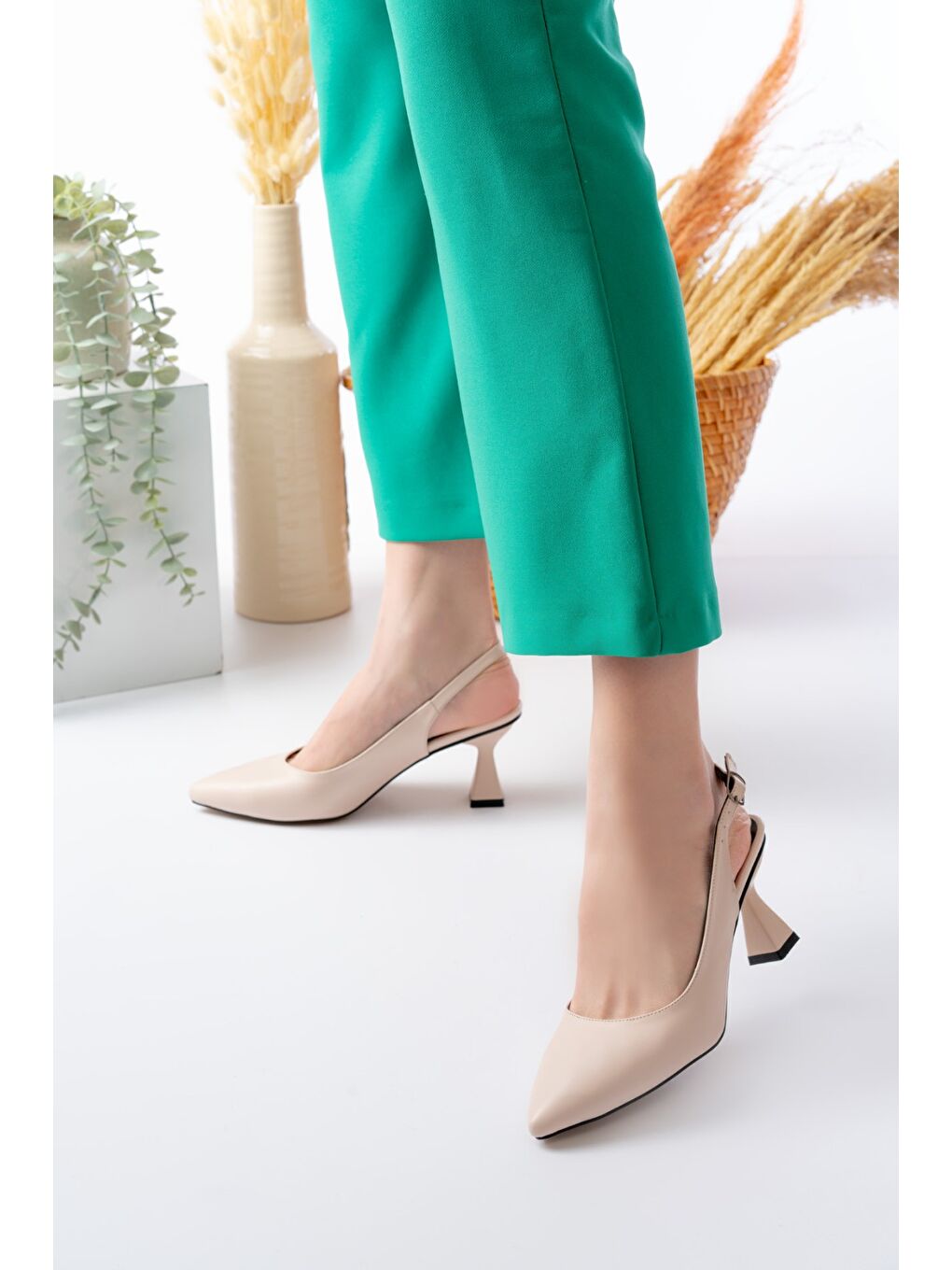 Kadın Harmony Bej Cilt Topuklu Ayakkabı-2